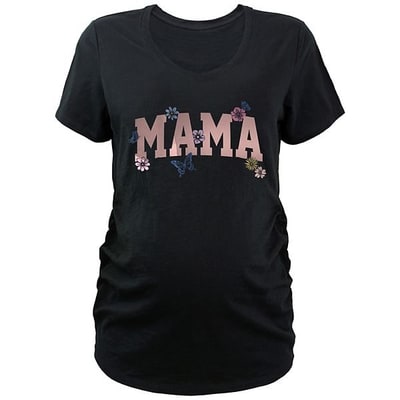 Kohl's Maternity Mama Flowers V-Neck Graphic Tee