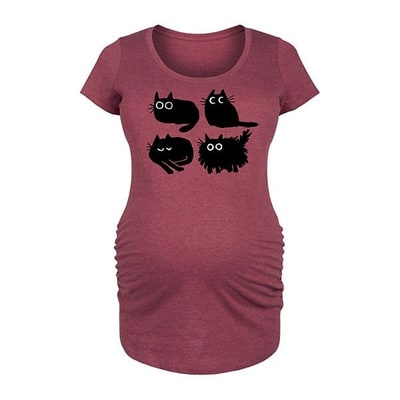 Kohl's Maternity Sketched Black Cats Graphic Tee
