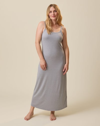 Kindred Bravely The Sunday Maternity & Nursing Lounge Dress | Grey Heather