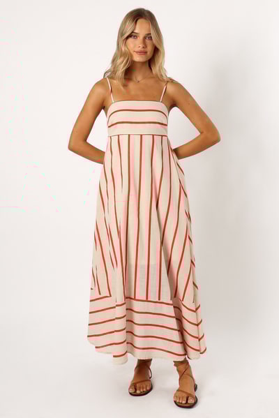 Petal & Pup Brea Maxi Dress - Cream Stripe