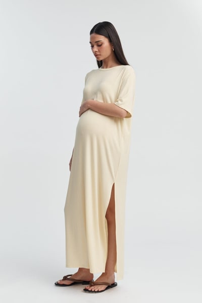 Legoe Heritage T-Shirt Relaxed Maxi Dress (Lemon) - FINAL SALE