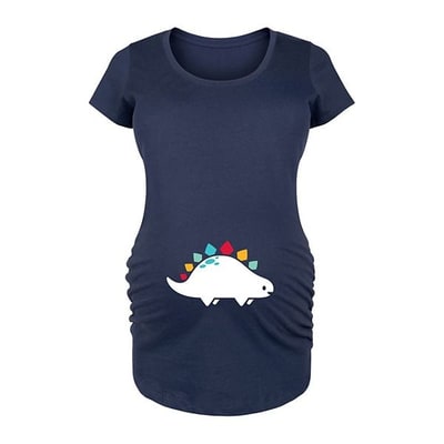 Kohl's Maternity Rainbow Dinosaur Belly Hit Graphic Tee
