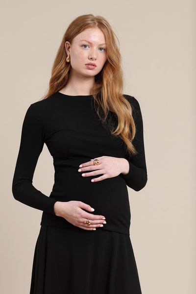 Apparalel Hazel Maternity Tee in Black