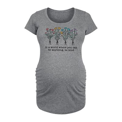 Kohl's Maternity Be Kind Rainbow Flowers Graphic Tee