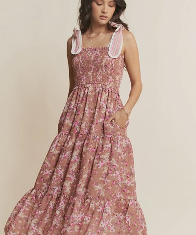 Bump City The Gardenia Maxi Dress (Pink Latte)
