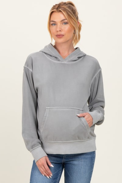 PinkBlush Sleet Soft Fleece Maternity Pocket Hoodie