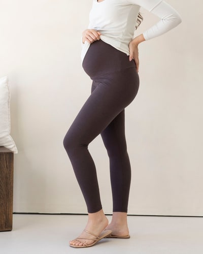 Angel Maternity Deluxe Bamboo/Cotton Maternity Legging - Cocoa