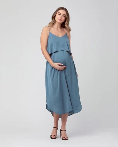 Special Addition Maternity & Nursing Slip Dress in Petrol for your Baby Shower!