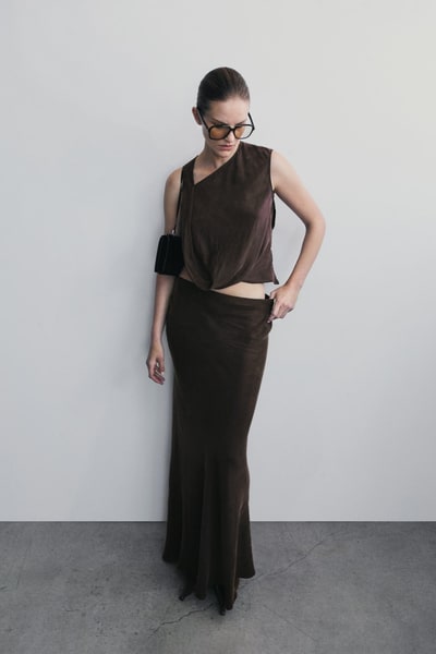 MESHKI Violeta Maxi Skirt - Dark Chocolate