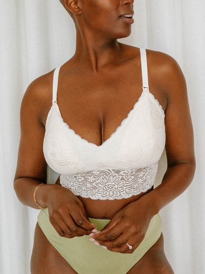 Morrow + Mint Floral Lace Organic Cotton Nursing Bralette