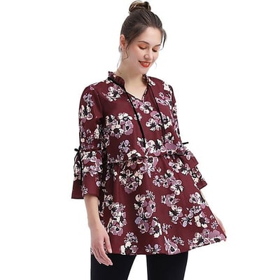 Kohl's Maternity Pokkori Nursing Floral Print Blouse