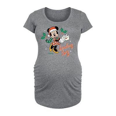 Kohl's Disney's Minnie Mouse Maternity Christmas Sending Joy Graphic Tee