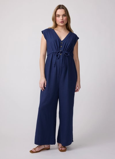 Ingrid & Isabel The Luxe Maternity Linen Jumpsuit