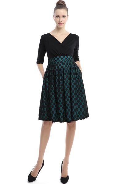 Kimi + Kai Kimi + Kai Maternity "Giana" Polka Dot Lace Dress