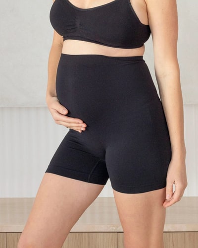Angel Maternity Bamboo Maternity Body Shorts in Black