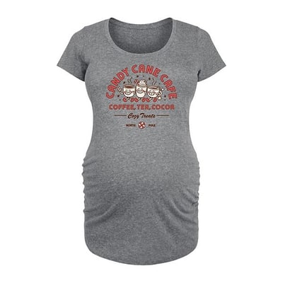 Kohl's Maternity Candy Cane Cafe Graphic Tee