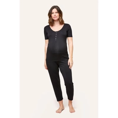 Target NOM Maternity Rhys Nursing Tee Black XS