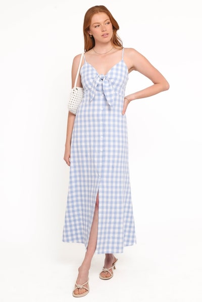 Petal & Pup Menora Maxi Dress - Blue Gingham