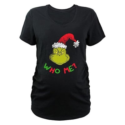 Kohl's Maternity Dr. Seuss Grinch Santa Hat Who Me Graphic Tee