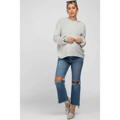 Target Pinkblush Blue Frayed Wide Leg Cropped Maternity Jeans 26