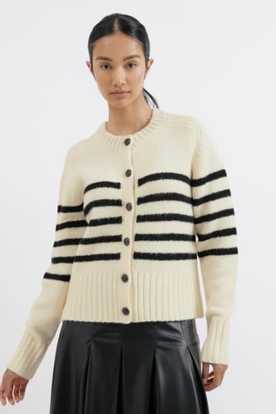 For The Creators Stripe Button Through Cardigan