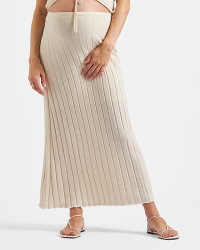 Ripe Maternity Charli Rib Knit Skirt  Stone