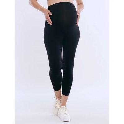 Target Women's Essential Stretch Secret Fit Over the Belly Maternity Crop Leggings - Black - Size: Medium - Motherhood Maternity