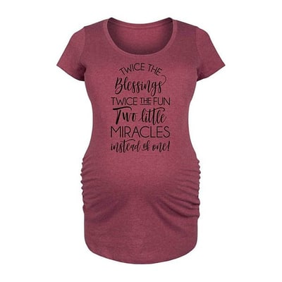 Kohl's Maternity Two Little Miracles Instead Of One Graphic Tee
