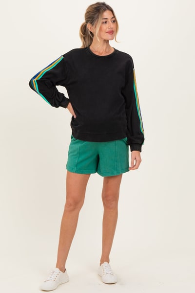 PinkBlush Green Hidden Drawstring Maternity Shorts