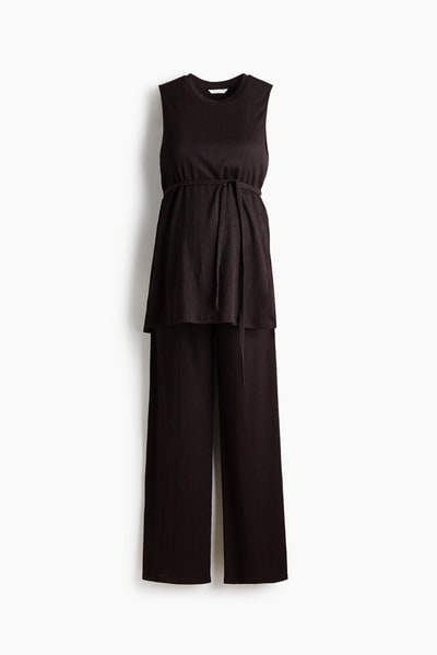 H&M MAMA 2-piece Textured Jersey Set