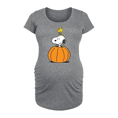 Kohl's Maternity Peanuts Snoopy & Woodstock Pumpkin Graphic Tee
