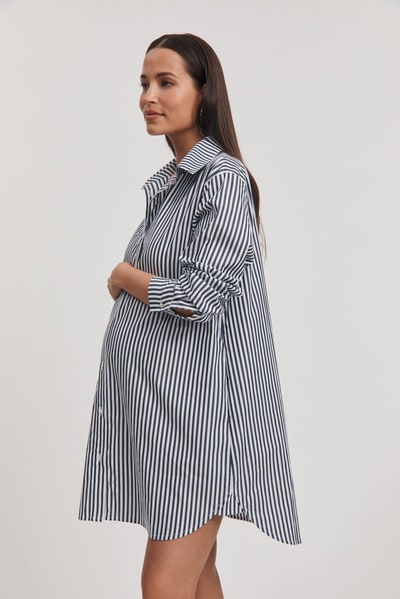Legoe Heritage Cotton Shirtdress (Navy Stripe)