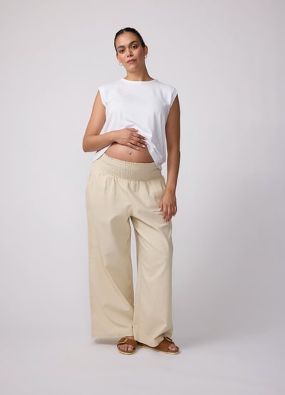 Ingrid & Isabel Porto Linen Maternity Pant
