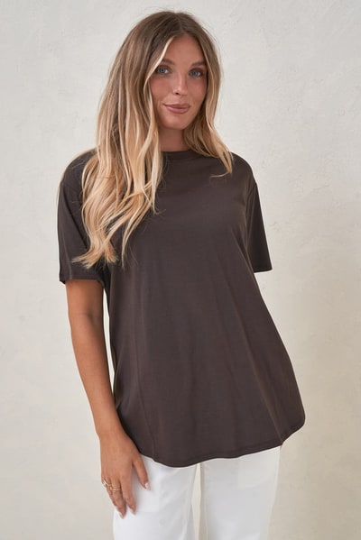 Bae the Label Into It Crew Tee - Espresso