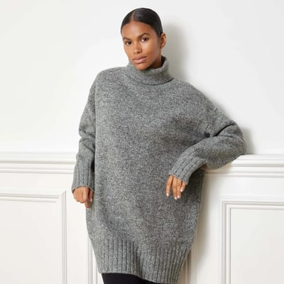 For The Creators Funnel Neck Short Jumper Dress