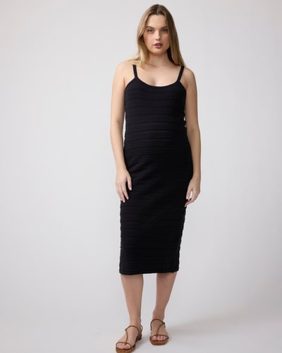 Ingrid & Isabel Pointelle Knit Slip Maternity Midi Dress