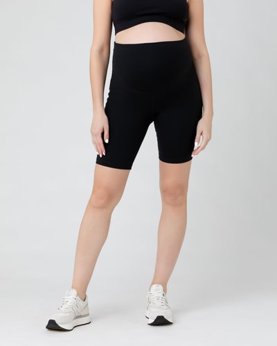 Ripe Maternity Over Tummy Bike Short  Black