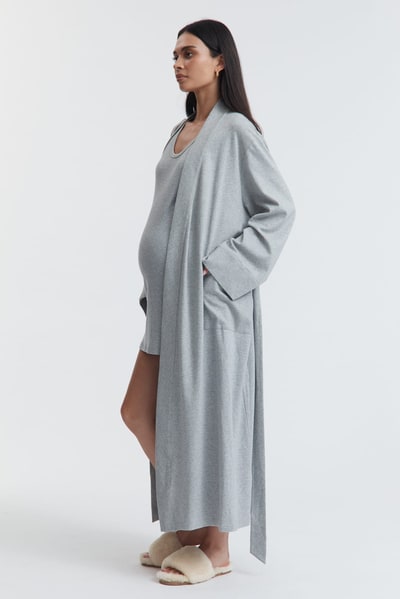 Legoe Heritage Organic Cotton Jersey Robe (Grey Marle)