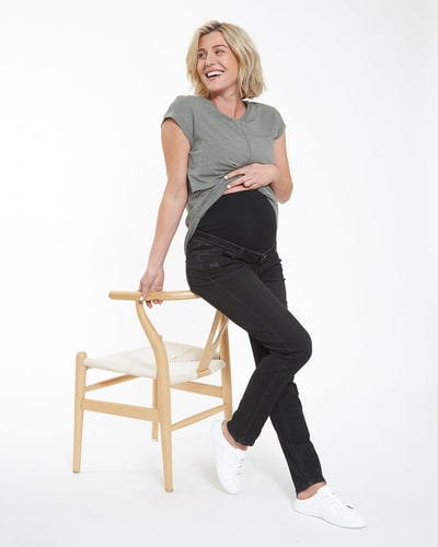Ripe Maternity Tyler Classic Slim Leg Jean Black