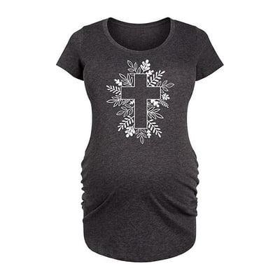 Kohl's Maternity Foliage Cross Graphic Tee