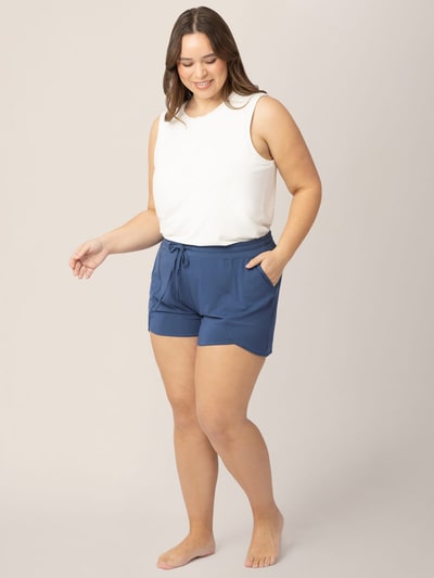 Milk & Baby Bamboo Maternity & Postpartum Lounge Short | Slate Blue