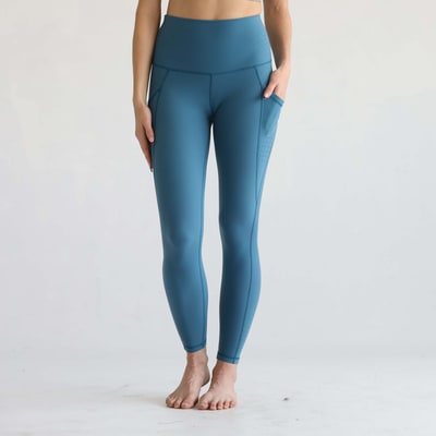 Milk & Baby Reveal Ultra High Waisted Tummy Control Postpartum Legging 25''  | Oasis Blue