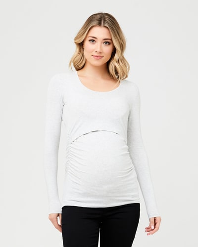 Ripe Maternity Organic Nursing Top Silver Marle