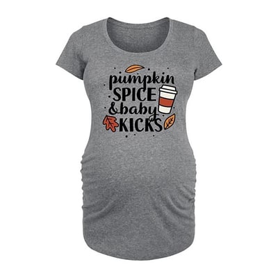 Kohl's Maternity Pumpkin Spice And Baby Kicks Halloween Graphic Tee