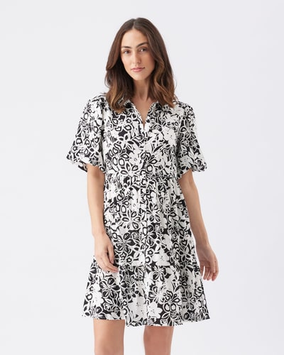 Ripe Maternity Nahla Linen Dress  Black / White