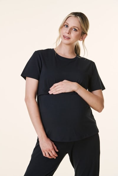 PinkBlush Black Bravado Lift Up Nursing/Maternity Top