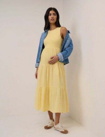 For The Creators Sleeveless Charlie Midaxi Yellow Maternity Dress