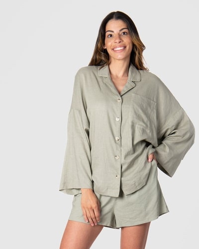 Hotmilk Lingerie Lounge Top Sage