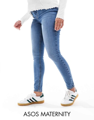 ASOS ultimate skinny jeans with over bump in blue