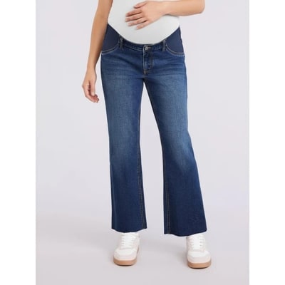 Target Women's Under the Belly Wide Leg Crop Jeans - Scion Wash - Size: Medium - Motherhood Maternity